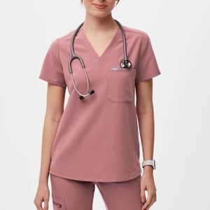 Figs Women's Mauve Scrub Top